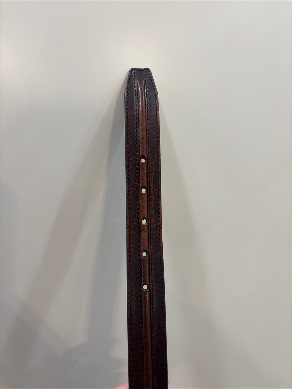 Classic Brown Leather Men’s Belt with Silver Buckle - Picture 5 of 5